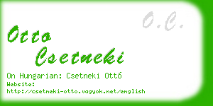 otto csetneki business card
